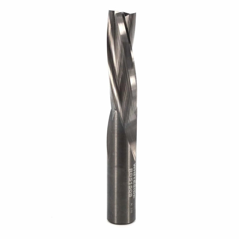 Triple Flute Slow Spiral Router Bit - 1/2" SH 1/2" CD - Types:Downcut Spiral Bit - Cutting Length:1-1/2" - Overall Length:3-1/2"